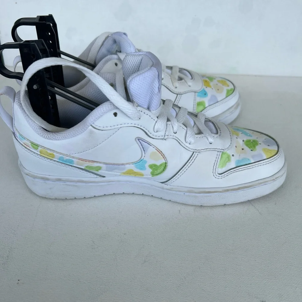 Nike Girls Shoes Size 5Y White Court Borough Low 2 BQ5448-100 Casual Sneakers